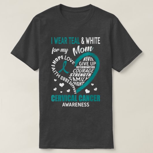 Vrouwen die ik Blauwgroen wit heb Draag Mijn moede T-shirt (Design voorkant)