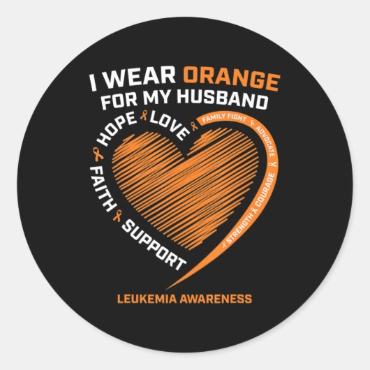 Vrouwen die ik Oranje Draag heb voor mijn man leuk Ronde Sticker (Voorkant)