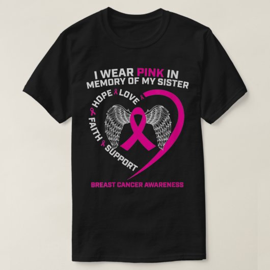 Vrouwen die ik roze Draag heb ter nagedachtenis va T-shirt (Design voorkant)