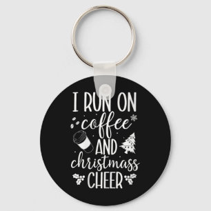 Vrouwen die ik run op koffie & versterker; kerstfe sleutelhanger