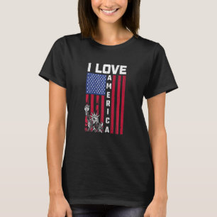 Vrouwen die ik van Amerika hou, Vlag op 4 juli T-shirt