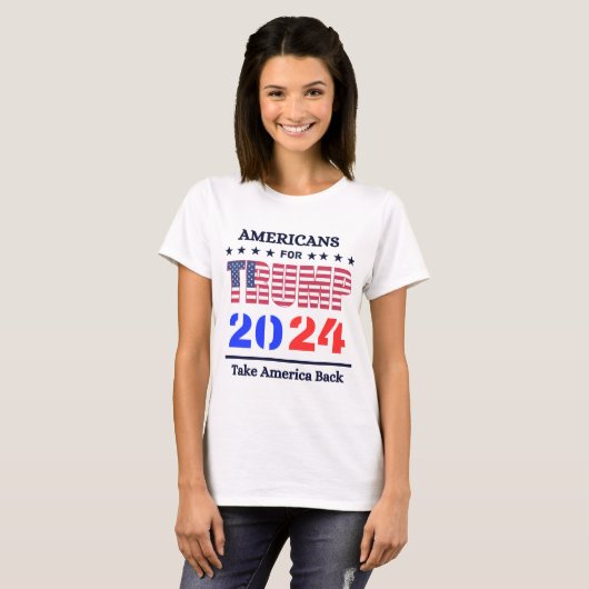 Vrouwen die ik zal zijn, terug Donald Trump 2024  T-shirt (Voorkant volledig)