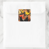  vrouwen die in de herfst bicyles rondstrooien vierkante sticker (Tas)