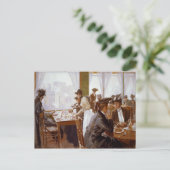 Vrouwen die in een Bezige Restaurant sterven Briefkaart (Staand voorkant)