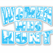 Vrouwen die jagen Logo Vinyl Sticker-blauw Sticker (Voorkant)