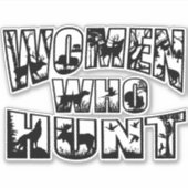 Vrouwen die jagen Logo Vinyl Sticker- Zwart Sticker (Voorkant)