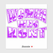 Vrouwen die jagen op vinyl decal- Paarse Sticker (Vel)