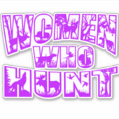 Vrouwen die jagen op vinyl decal- Paarse Sticker (Voorkant)