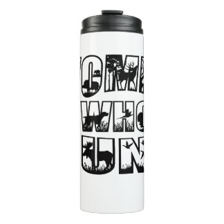 Vrouwen die jagen Thermal Tumbler w / Black Logo Thermosbeker