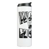 Vrouwen die jagen Thermal Tumbler w / Black Logo Thermosbeker (Gedraaid links)