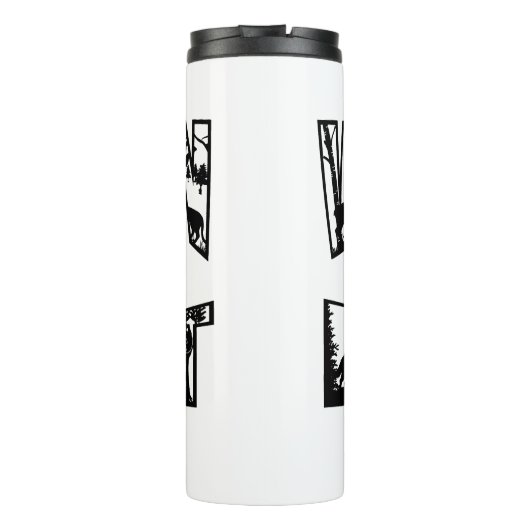 Vrouwen die jagen Thermal Tumbler w / Black Logo Thermosbeker (Achterkant)