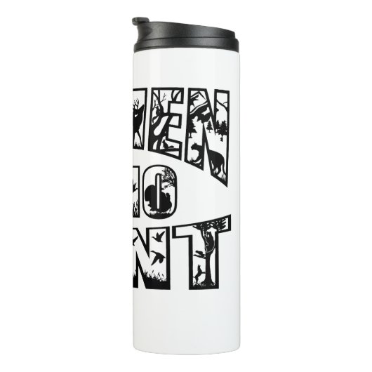 Vrouwen die jagen Thermal Tumbler w / Black Logo Thermosbeker (Geroteerd rechts)