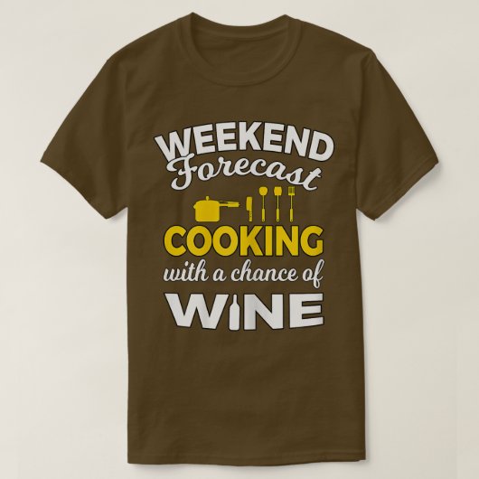 Vrouwen die koken met een kans op wijn grappig dri t-shirt (Design voorkant)