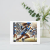 Vrouwen die lacrosse spelen, briefkaart (Staand voorkant)