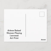 Vrouwen die lacrosse spelen, briefkaart (Achterkant)
