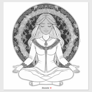 Vrouwen die mediteren sticker