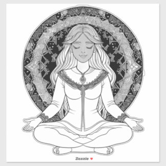 Vrouwen die mediteren sticker
