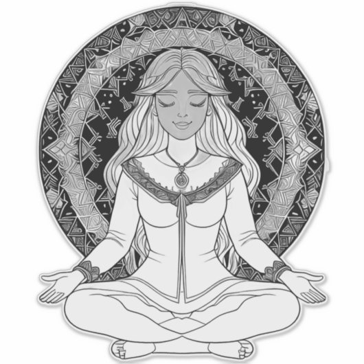 Vrouwen die mediteren sticker (Voorkant)