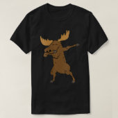 Vrouwen die Moose Cute Dansans Moose VNeck afbreke T-shirt (Design voorkant)