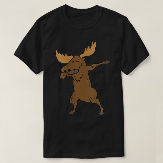 Vrouwen die Moose Cute Dansans Moose VNeck afbreke T-shirt (Design voorkant)