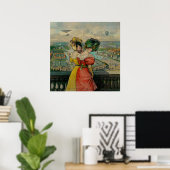 Vrouwen die naar de wereldbeurs kijken, 1904 poster (Thuiskantoor)