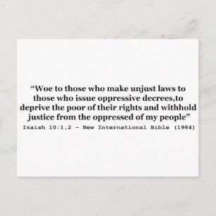 Vrouwen die onrechtvaardige wetten maken, Saiah 10 Briefkaart