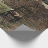 Vrouwen die over de tuinmuur kletsen (roddel) cadeaupapier (Hoek)