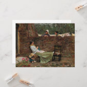 Vrouwen die over de tuinmuur kletsen (roddel) kaart (Voorkant / Achterkant in situ)