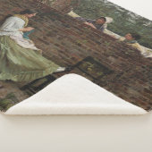 Vrouwen die over de tuinmuur kletsen (roddel) sherpa deken (3/4)