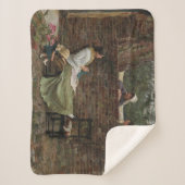 Vrouwen die over de tuinmuur kletsen (roddel) sherpa deken (Voorkant)