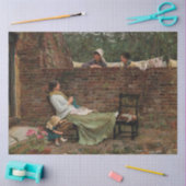 Vrouwen die over de tuinmuur kletsen (roddel) tissuepapier (Craft)