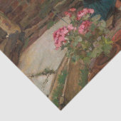 Vrouwen die over de tuinmuur kletsen (roddel) tissuepapier (Detail)