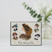 Vrouwen die  Petten dragen 1913 Briefkaart (Staand voorkant)