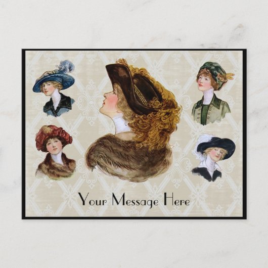 Vrouwen die  Petten dragen 1913 Briefkaart (Voorkant)