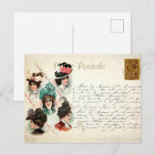  vrouwen die Petten dragen met handschrift Frans Briefkaart (Voorkant / Achterkant)