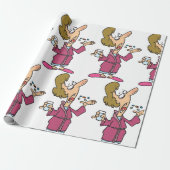 Vrouwen die pillen nemen cadeaupapier (Uitgerold)