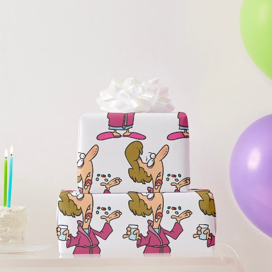 Vrouwen die pillen nemen cadeaupapier