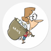 Vrouwen die postbagagerekkers vervoeren ronde sticker (Voorkant)