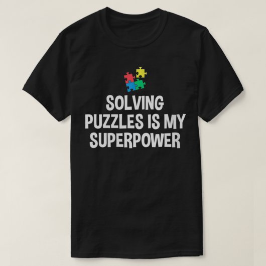 Vrouwen die puzzels oplossen is mijn Superpower Pu T-shirt (Design voorkant)