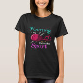 Vrouwen die sport eten Koningin I Knitters Yarn T-shirt (Voorkant)