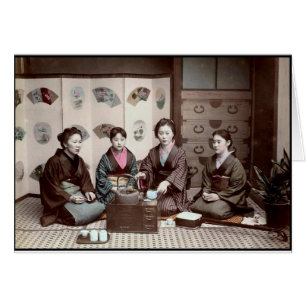 Vrouwen die Tea Drink -  Japanse Geishas