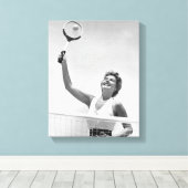Vrouwen die Tennis spelen 2 Canvas Afdruk (Insitu (Houten vloer))