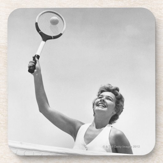 Vrouwen die Tennis spelen 2 Drankjes Onderzetter (Voorkant)