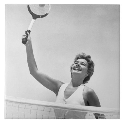 Vrouwen die Tennis spelen 2 Tegeltje (Voorkant)