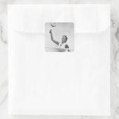 Vrouwen die Tennis spelen 2 Vierkante Sticker (Tas)