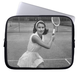 Vrouwen die tennis spelen laptop sleeve