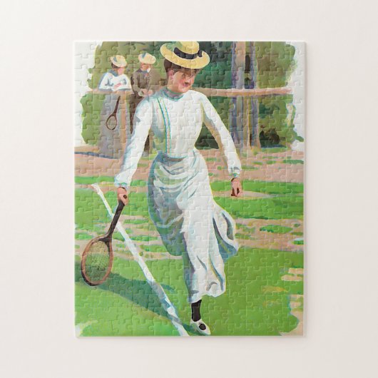 Vrouwen die tennis spelen, ongeveer 1900 legpuzzel (Verticaal)