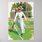 Vrouwen die tennis spelen, ongeveer 1900 poster (Voorkant)