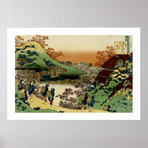 Vrouwen die terugkeren naar huis op zonsondergang poster