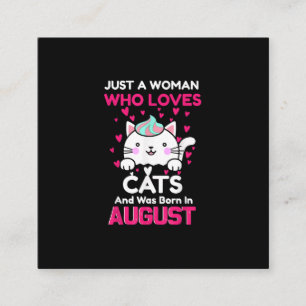 Vrouwen die van katten houden en in augustus zijn vierkante visitekaartje